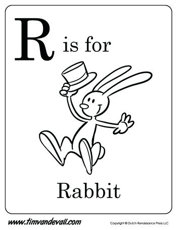 350x453 Letter R Coloring Page R Is For Rabbit Letter R Coloring Page