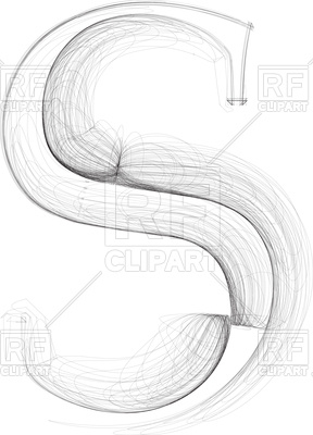 288x400 Letter S Hand Draw Font Royalty Free Vector Clip Art Image