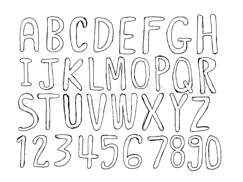 800x600 Design Of Line Font Sketch Hand Drawing Vector Letters Stock
