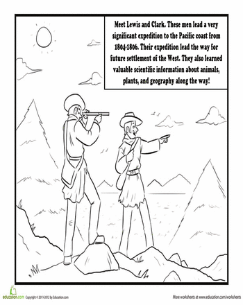 350x440 Lewis And Clark Coloring Page Worksheets, Clarks And Social Studies