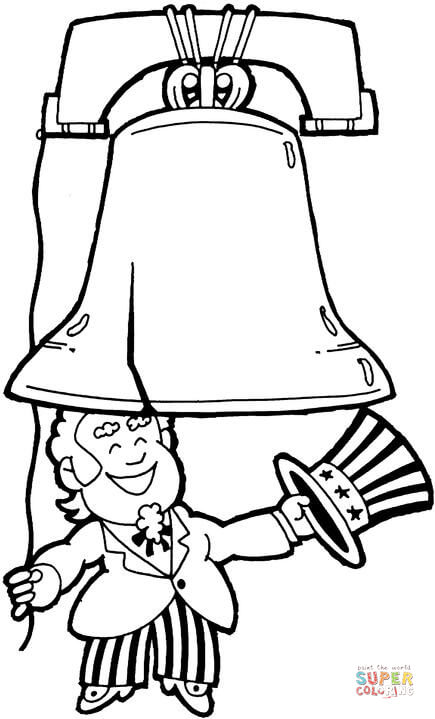 435x719 Uncle Sam And Liberty Bell Coloring Page Free Printable Coloring