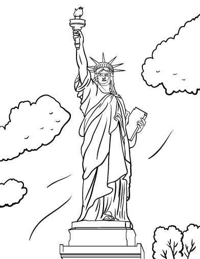 392x507 Printable Statue Of Liberty Coloring Page. Free Pdf Download