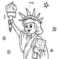200x200 Drawn Statue Of Liberty Coloring Page