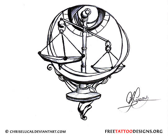 541x438 Libra Scales Tattoo Design Librasunscorpiorising