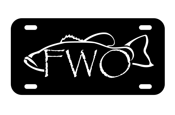 564x372 Fwo Bass License Plate Fresh Water Outfitters