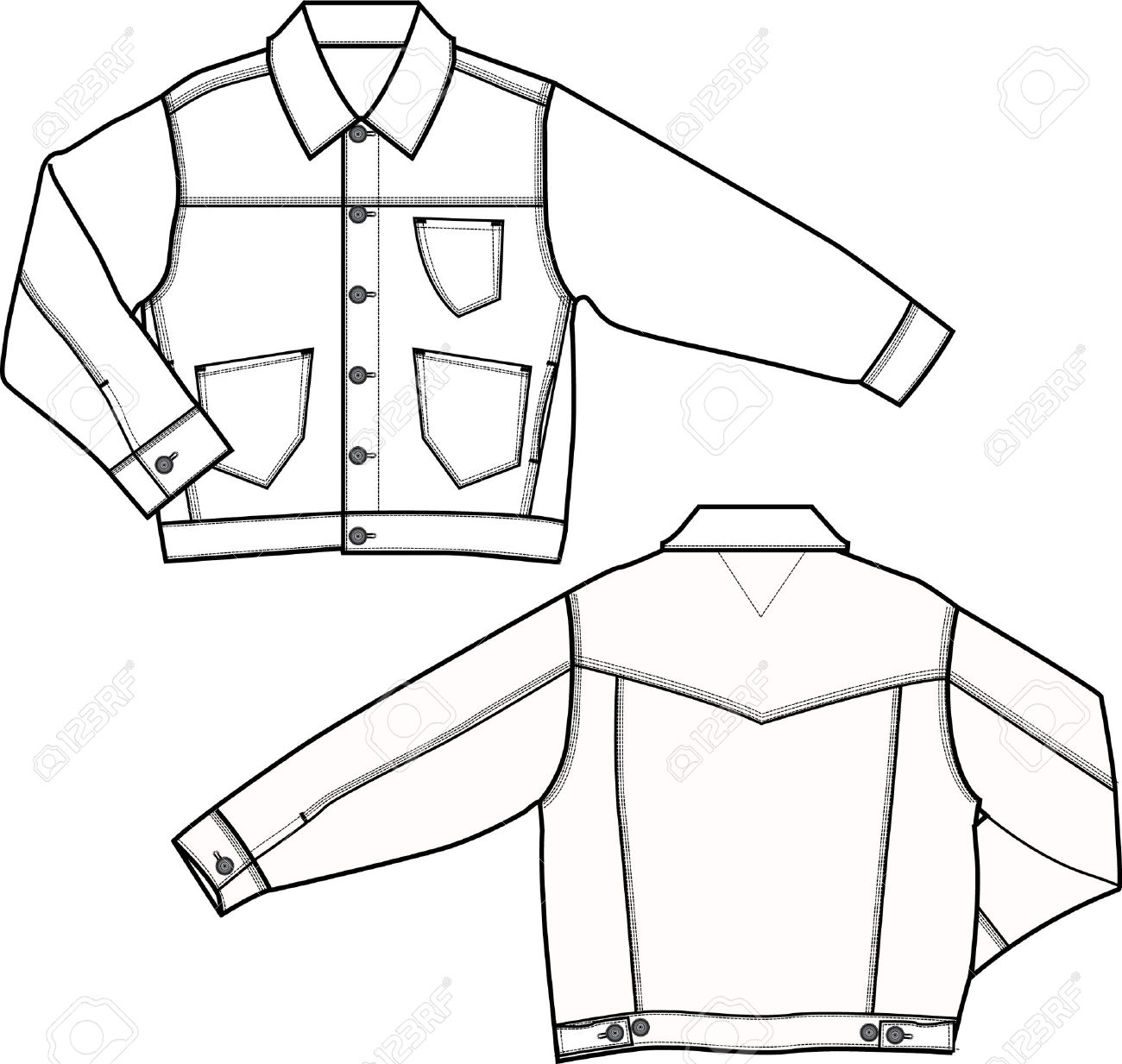 1300x1233 Jacket Technical Drawing