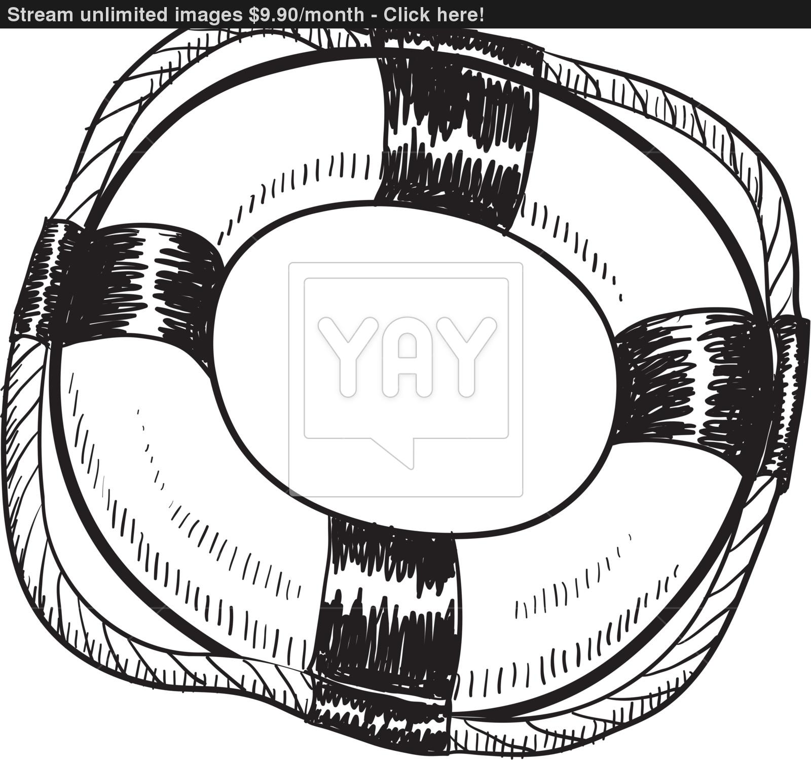 1600x1498 Life Preserver Sketch Vector
