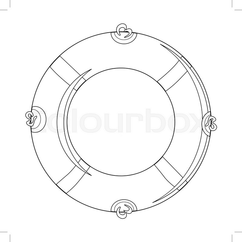 800x800 Outline Illustration Of Life Buoy Stock Vector Colourbox