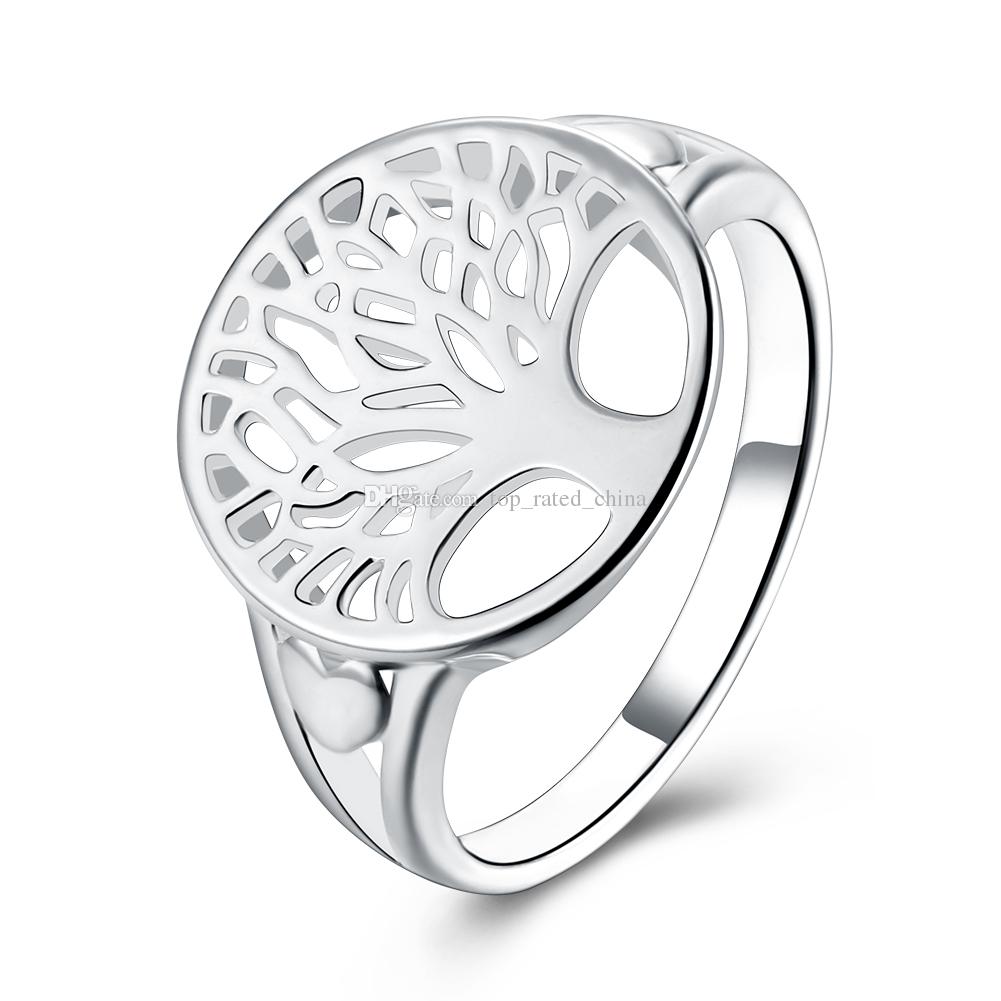 1001x1001 Fashion Tree Of Life Silver Ring Hollow Life Tree Heart Rings