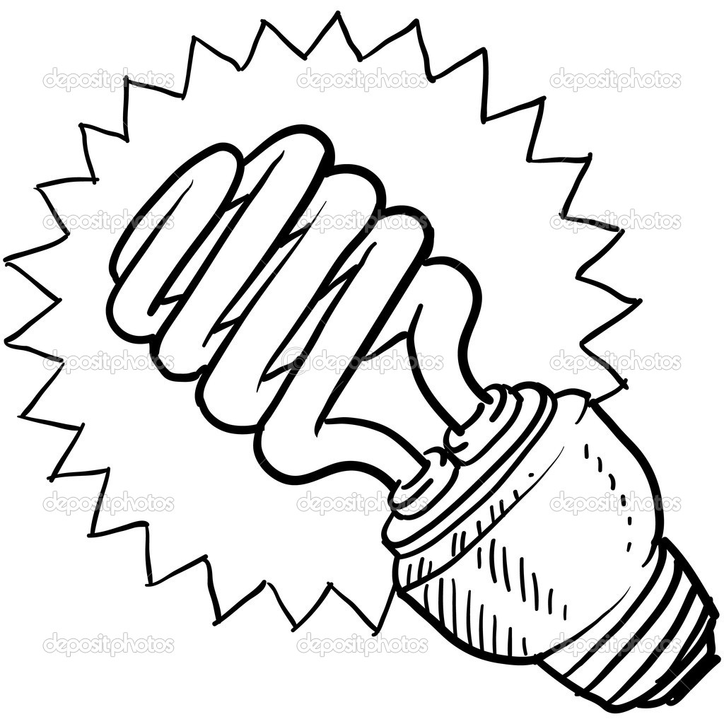 1024x1024 Drawn Light Bulb Flourescent Light