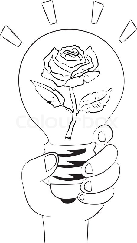 453x800 Light Bulb Rose Stock Vector Colourbox