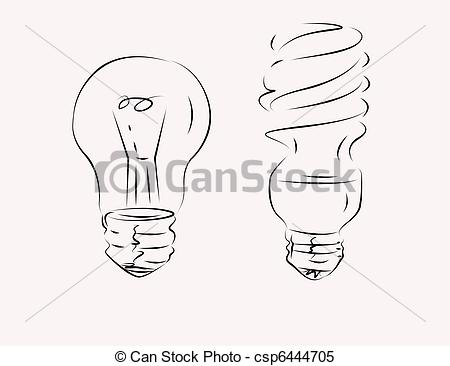 450x366 Bulbs Symbols. Simple Bulb Symbols Drawn By Pencil Stock