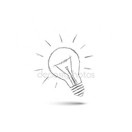 450x450 Lighting Bulb Pencil Drawing, Idea Concept Stock Vector Matc