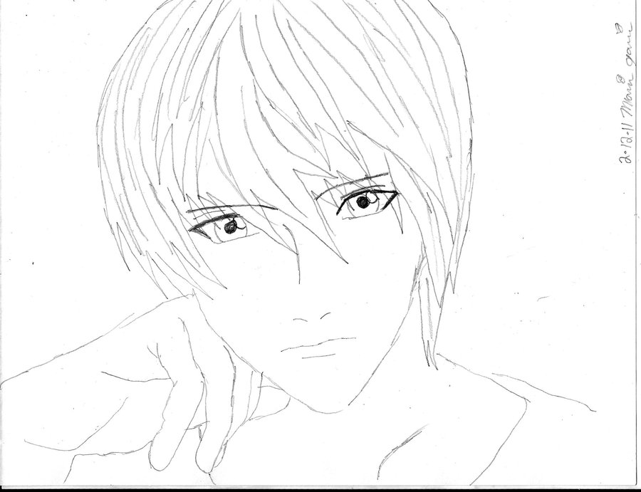 900x691 Light Yagami Sketch By Projectmarissa