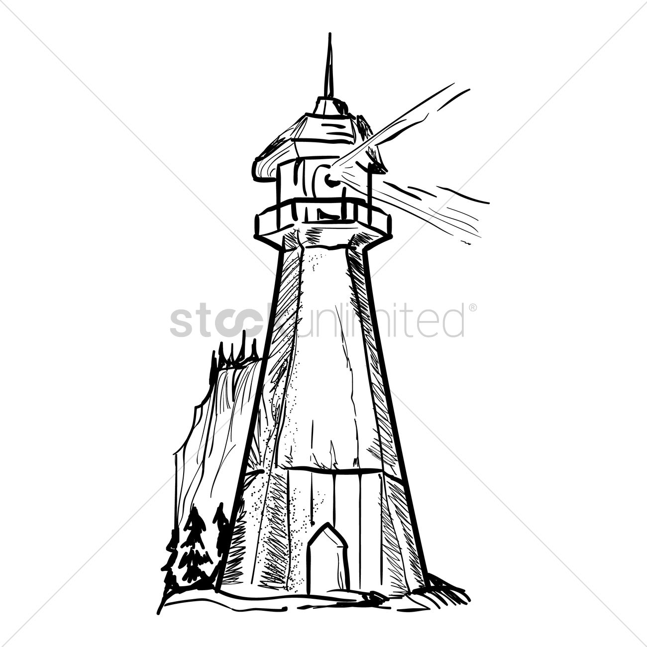 1300x1300 Lighthouse Vector Image