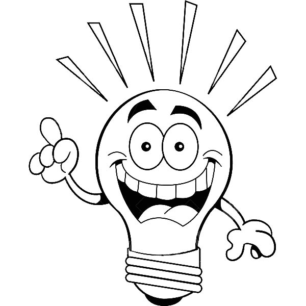 600x600 Light Bulb Coloring Sheet Twin Pages