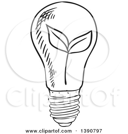 450x470 Light Bulb Clipart Sketched