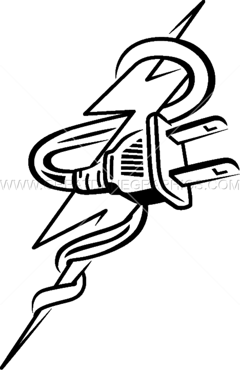 825x1271 Lightning Bolt Plug Production Ready Artwork For T Shirt Printing