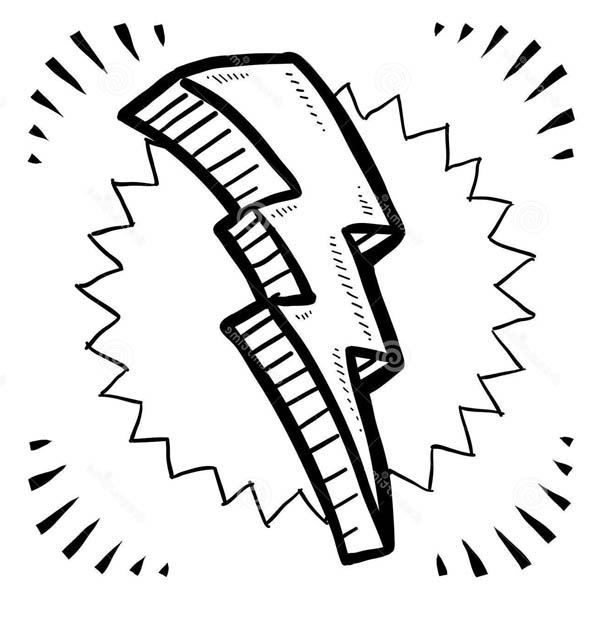 600x642 Awesome Lighting Bolt Coloring Page Color Luna