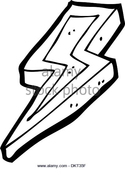 400x540 Cartoon Lightning Bolt Symbol Black And White Stock Photos