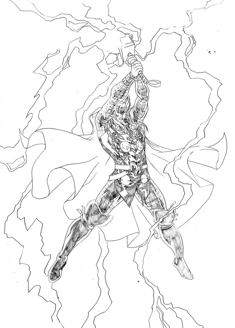 757x1056 Thor Unleahes Lightning Hell By Spiderguile
