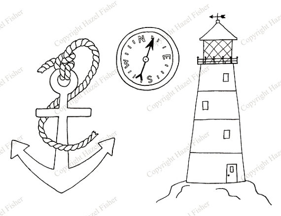 570x440 Nautical Digital Stamps Clip Art