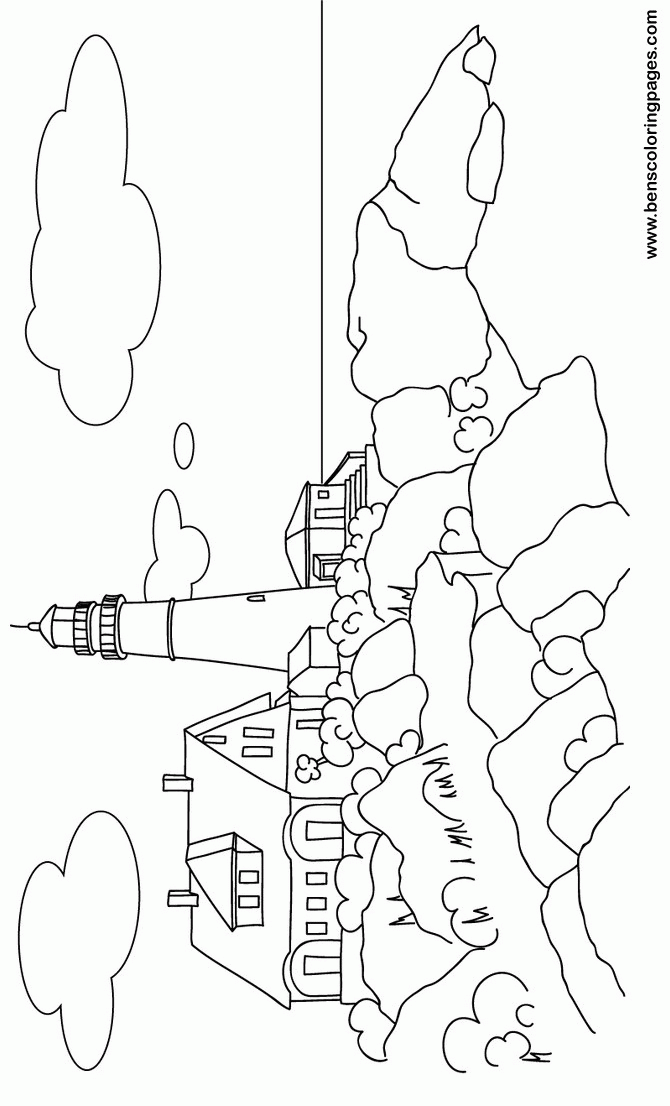 670x1106 Realistic Lighthouse Coloring Pages