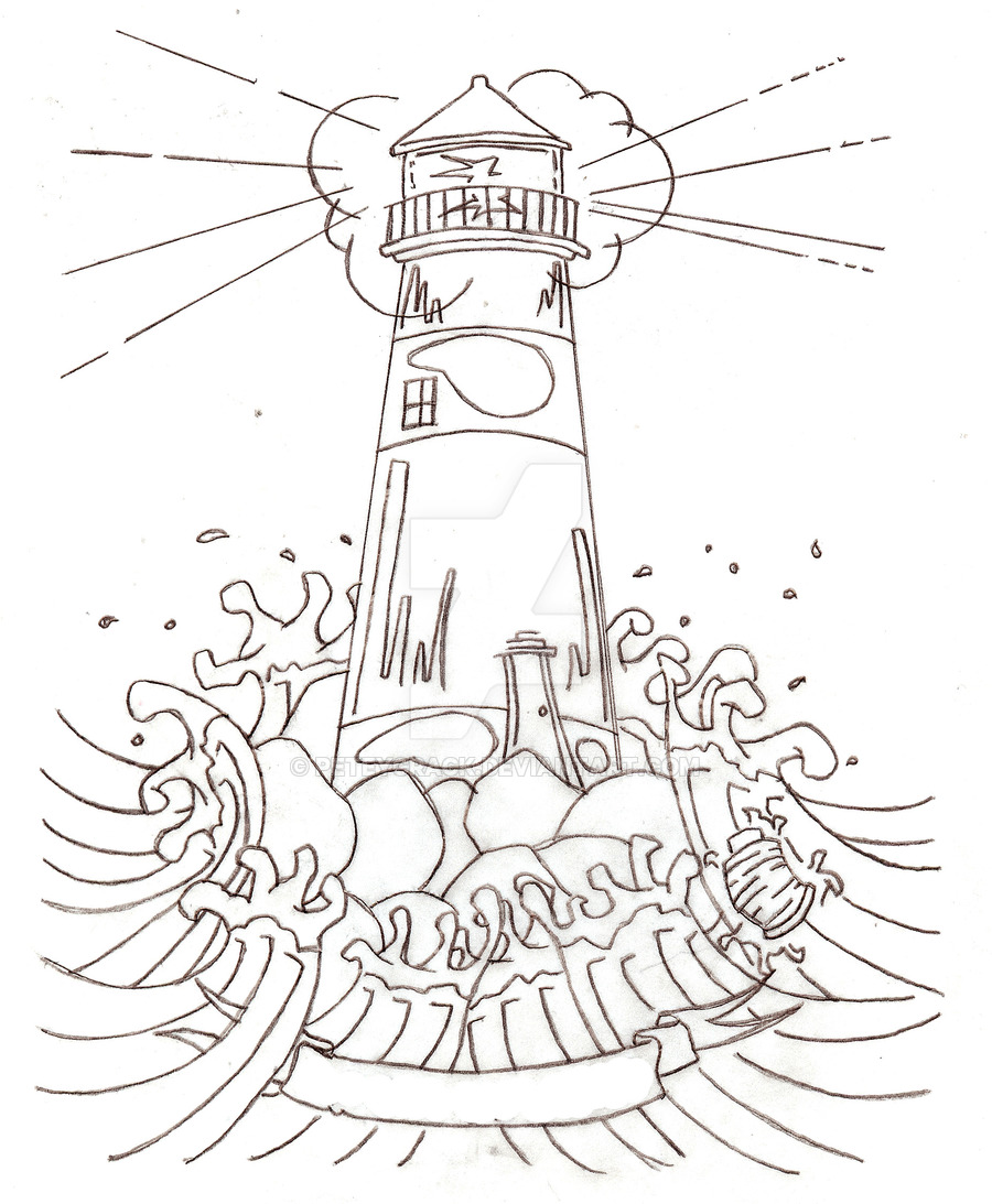 900x1093 Lighthouse Tattoo By Peteycrack