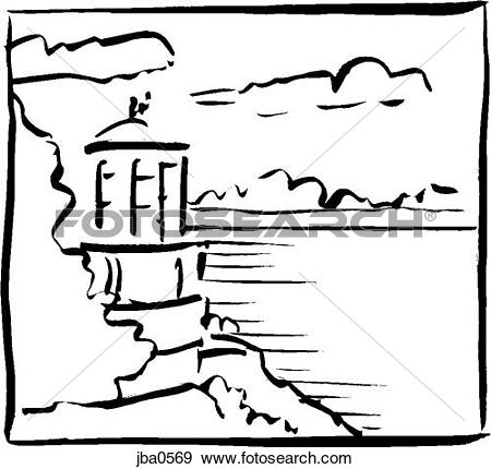 450x430 Lighthouse Clipart Cliff