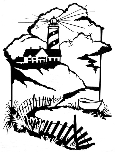 387x513 Cliff Lighthouse Wall Art