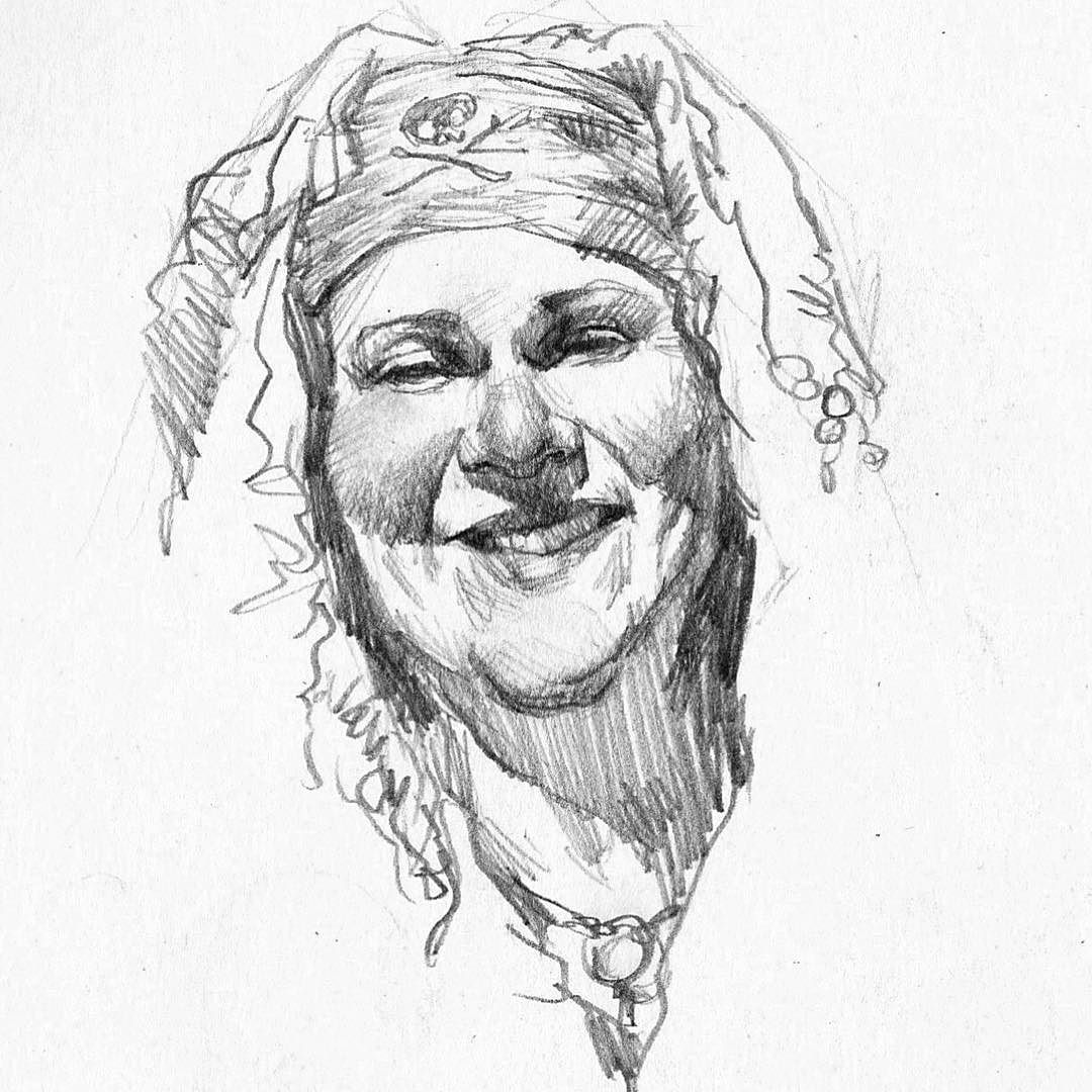 1080x1080 A Pirate Lady Doodle From An Old Sketchbook Page.
