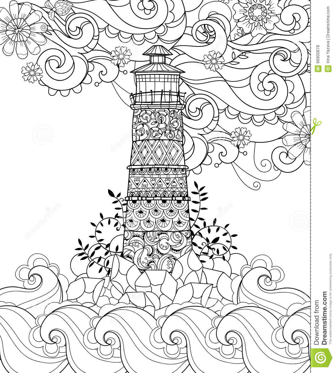 1173x1300 Drawn Lighthouse Doodle