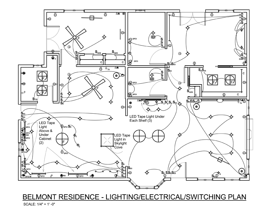 937x730 Autocad Kitchen Lighting Plans