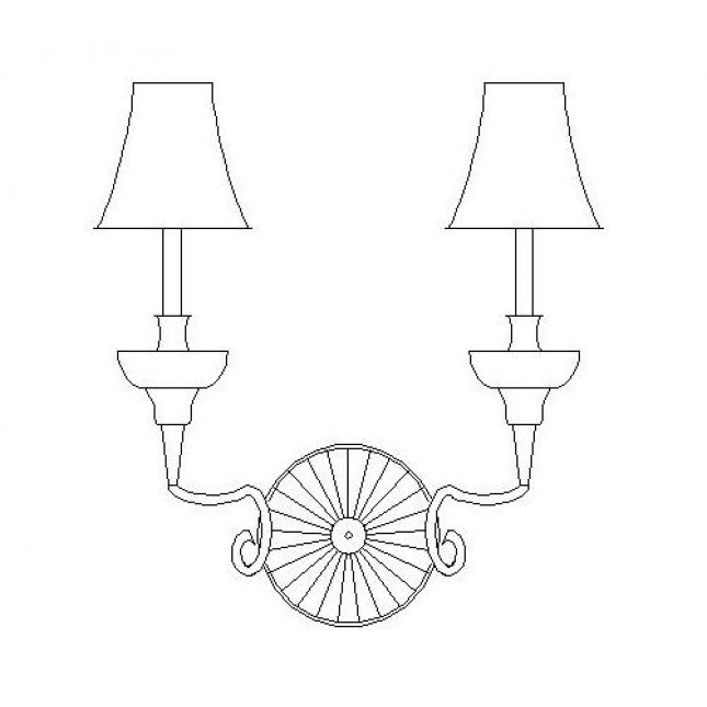 645x645 Vintage Wall Light Cad Block