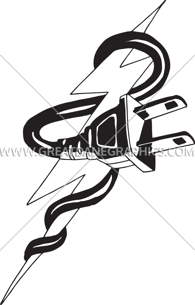 825x1286 Lightning Bolt Plug Production Ready Artwork For T Shirt Printing