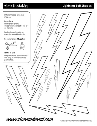 325x421 Printable Lightning Bolt Templates Light Bolt Shape Pdfs