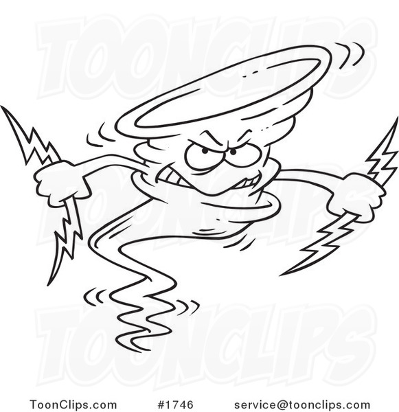 581x600 Cartoon Black And White Outline Design Of A Tornado Holding