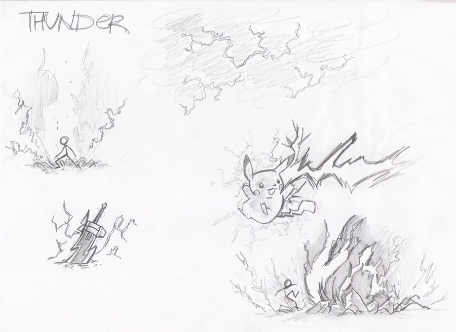 900x656 Lightning Effects Sketch By Marcusmt