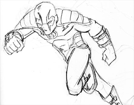 441x347 Lightning Man Sketch By Thebackpagecomics