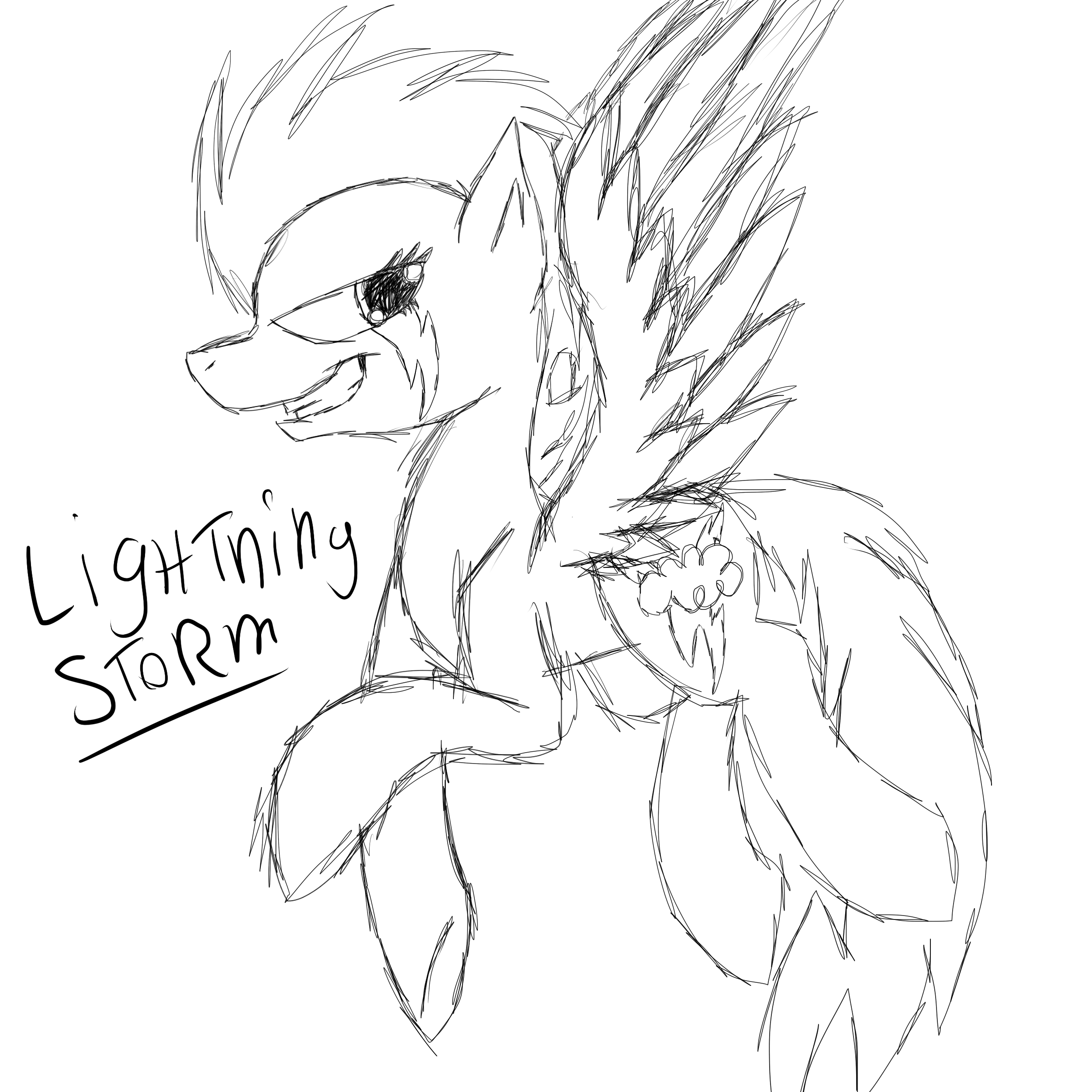 2500x2500 Lightningstorm Sketch By Sonicmila