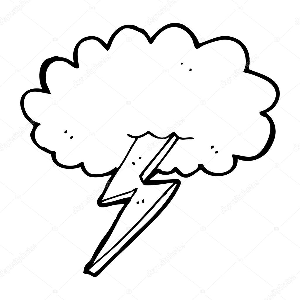 1024x1024 Cartoon Lightning Bolt And Cloud Stock Vector Lineartestpilot