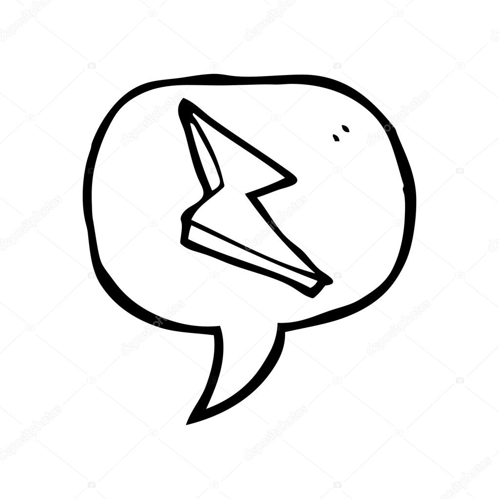1024x1024 Speech Bubble Cartoon Lightning Bolt Doodle Stock Vector