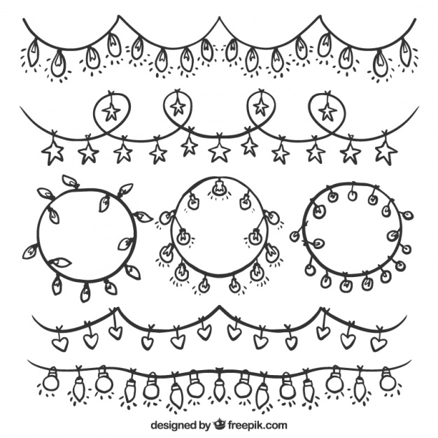 626x626 Set Of String Lights Decoration Vector Free Download