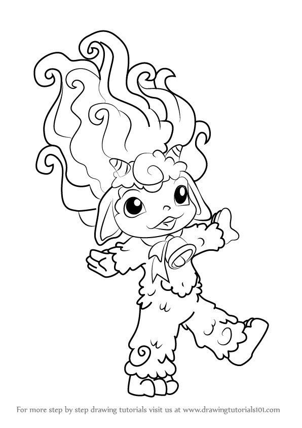 596x843 Learn How To Draw Lilly Goat From The Zelfs (The Zelfs) Step By