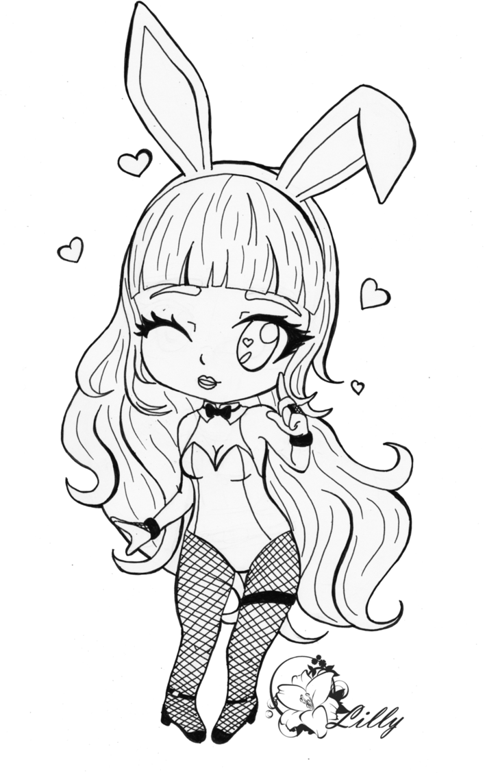 708x1128 Lilly Playboy Bunny ~black And White Ver~ By Redglasseslilly