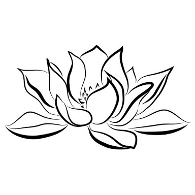 384x384 Water Lily Line Drawing