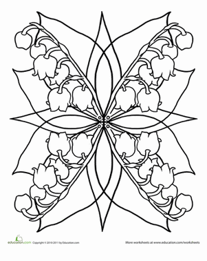 301x378 Lily Of The Valley Mandala Worksheet