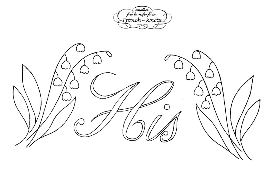 900x617 His And Hers Lily Of The Valley Embroidery Transfers For Pillowcases