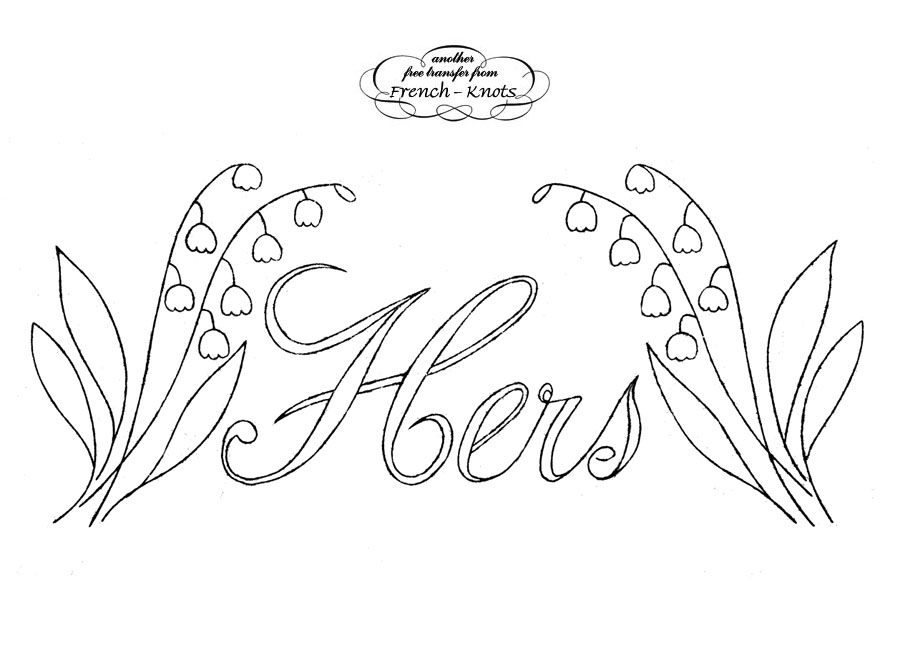 900x650 His And Hers Lily Of The Valley Embroidery Transfers For Pillowcases