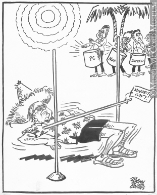 311x385 M965.199.961 Doing The Limbo. Drawing, Cartoon John Collins